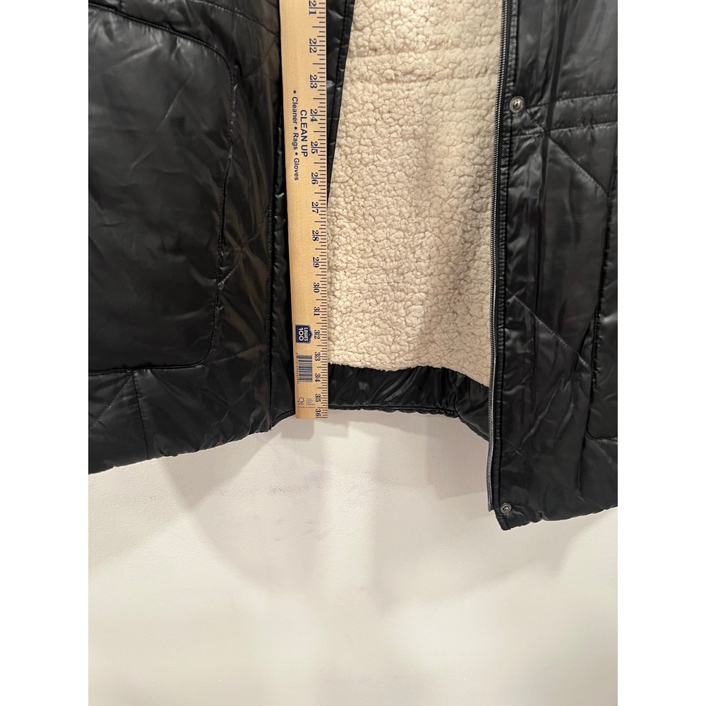 Kenneth Cole Coat Womens Black Quilted Puffer Jacket Sherpa Collar 1X New w Tags - Picture 8 of 16